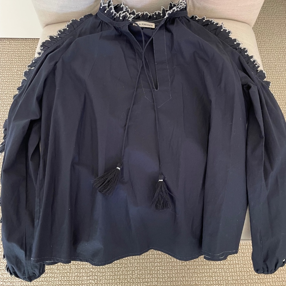 Ulla Johnson , Size 2, Navy cut out blouse